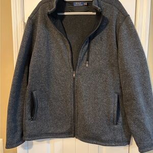 Ralph Lauren Men's Charcoal Zip-Up Sweater